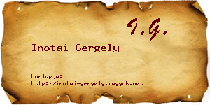 Inotai Gergely névjegykártya